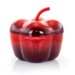 MegaChef 3 Qt. Pepper Shaped Enameled Cast Iron Casserole Dish, Red thumbnail 3