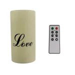 Lavish Home "Love" LED Flameless Candle with Remote Control, Vanilla Scented Real Wax thumbnail 1
