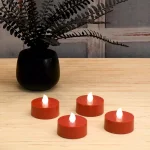 LUMABASE Red Extra Large LED Tea Light Candles with Remote Control and Dual Timers, 4-Count thumbnail 2