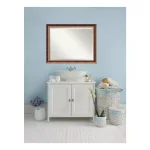 Amanti Art Manhattan 45.5 in. W x 35.5 in. H Rectangular Beveled Edge Wood Bathroom Vanity Mirror, Burnished Bronze thumbnail 1
