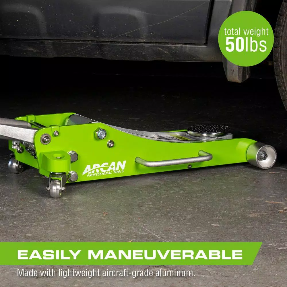 Arcan ALJ2TW 2-Ton Aluminum Floor Jack, Lightweight Service Jack with Dual Pump Pistons