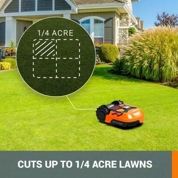 Worx Landroid M 20V Robotic Lawn Mower, 4 Ah Lithium-Ion Battery, 7 in. Cutting Width, Wi-Fi & App Control