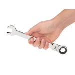 TEKTON 19 mm Flex-Head Ratcheting Combination Wrench, 6-Point Box End thumbnail 2