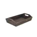 Cheungs Natural Brown Wooden Decorative Tray with Side Rope Handles - Farmhouse Style thumbnail 3