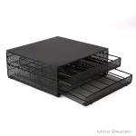 Mind Reader 72-Capacity Double K-Cup Storage Drawer, Black Metal Mesh Coffee Pod Organizer thumbnail 6