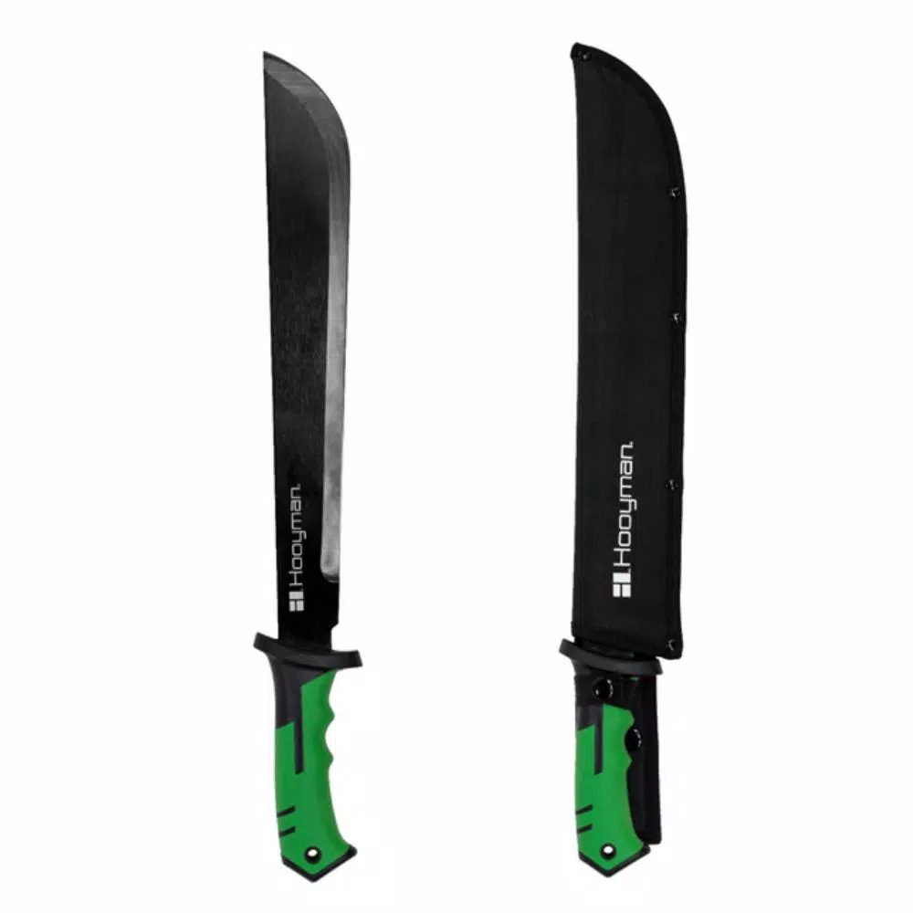 Hooyman 15 in. Stainless Steel Straight Blade Bush Machete with H-GRIP Handle