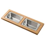 Kraus Workstation Kitchen Sink Bamboo Serving Board Set with 2 Stainless Steel Prep Bowls thumbnail 2