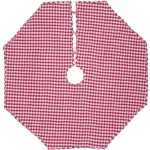 VHC Brands Emmie 48 in. Red Patchwork Christmas Tree Skirt - Hand-Quilted Cotton thumbnail 2