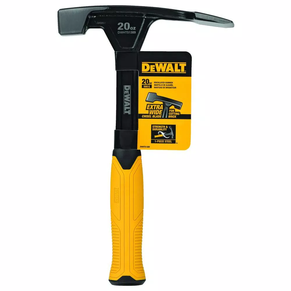 DEWALT 20 oz. Bricklayer Hammer with 9.875 in. Steel Handle