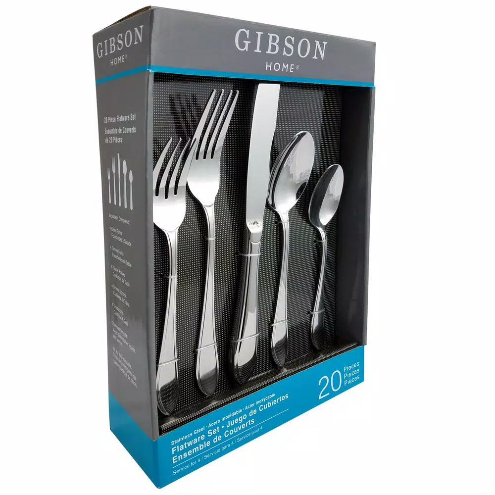 Gibson Home Herington 20-Piece Stainless Steel Flatware Set, Service for 4