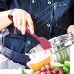 Ovente Premium Silicone Spatula with Stainless Steel Core, Heat-Resistant 500°F, Red thumbnail 7