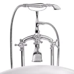 AKDY 3-Handle Freestanding Claw Foot Tub Filler with Telephone Hand Shower, Chrome thumbnail 6