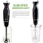 Ovente HS565 300W Multi-Purpose Immersion Blender Set with Chopper, Whisk, and 24 oz. Beaker - Black thumbnail 6