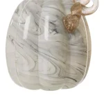 Glitzhome 5.71 in. Gray Marble Tall Glass Pumpkin - Handmade Indoor Tabletop Decor thumbnail 5