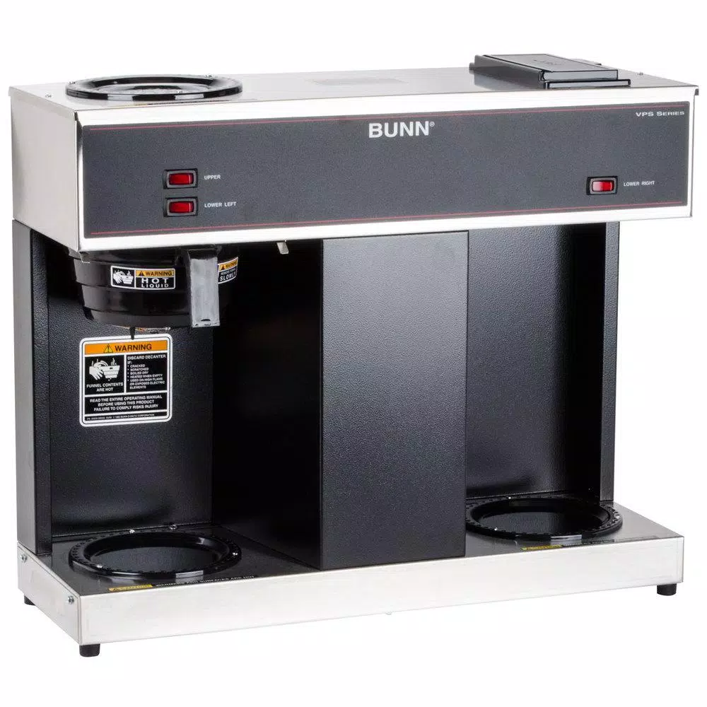BUNN VPS 12-Cup Commercial Coffee Maker with 3 Warmers, Stainless Steel