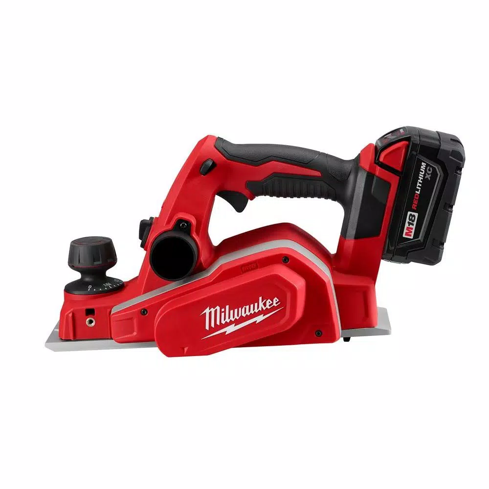 Milwaukee M18 18V Lithium-Ion 3-1/4 in. Cordless Planer Kit with 3.0 Ah Battery, Charger, and Tool Bag