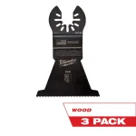 Milwaukee 2-1/2 in. High Carbon Steel Universal Fit Wood Oscillating Multi-Tool Blade, 3-Pack thumbnail 1