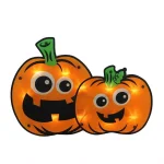 Northlight 11.5 in. Lighted Jack-O-Lantern Pumpkin Couple Window Silhouette Decor thumbnail 1