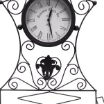 Benjara Epoch Black Metal Outdoor Clock with Scrollwork and Storage Base thumbnail 3