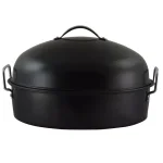 Gibson Home Kenmar 16 in. Carbon Steel Roasting Pan with High Dome Lid and Wire Rack thumbnail 3