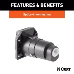 CURT 7-Way Round RV Blade Connector Socket, Vehicle Side thumbnail 3
