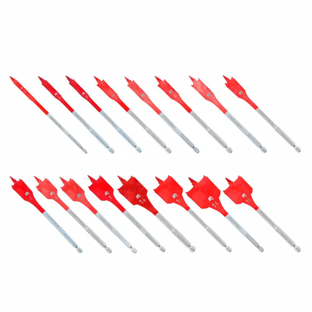 DIABLO SPEEDemon 16-Piece High Speed Steel Spade Bit Set with Pouch