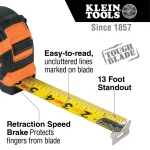 Klein Tools 25 ft. Single-Hook Tape Measure with 13 ft. Standout thumbnail 2