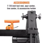 WEN 12 in. x 18 in. 5-Speed Benchtop Wood Lathe, 4.5 Amp thumbnail 8