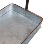 Benzara Rustic Galvanized Metal 6-Hook Crockery Holder with Wooden Handle thumbnail 5