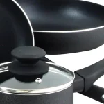 Oster Ashford 10-Piece Nonstick Aluminum Cookware Set, Black thumbnail 3