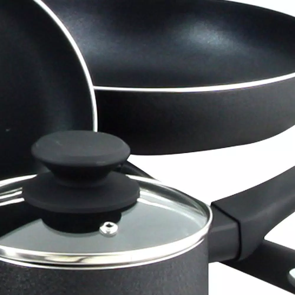 Oster Ashford 10-Piece Nonstick Aluminum Cookware Set, Black