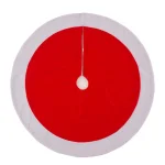 Glitzhome 42 in. Red and White Felt Christmas Tree Skirt - Traditional Holiday Decor thumbnail 1