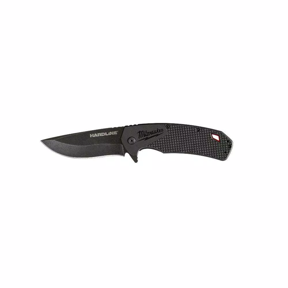 Milwaukee Hardline 3.5 in. D2 Steel Smooth Blade Folding Pocket Knife