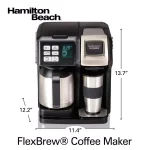 Hamilton Beach FlexBrew 2-Way 10-Cup Drip Coffee Maker with Thermal Carafe and Single-Serve Side, Black thumbnail 2