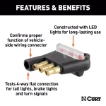 CURT 4-Way Flat Connector Tester for Trailer Wiring and Electrical Diagnostics thumbnail 3