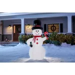 Home Accents Holiday Airblown Inflatables 6.5 ft. Snowman Christmas Yard Decoration with LED Lights thumbnail 2