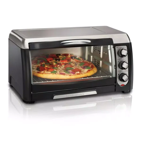 Hamilton Beach 6-Slice Black Toaster Oven with Toast, Bake, and Broil Settings