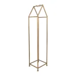 3R Studios Modern Gold House Shaped Metal Firewood Holder - Tall Vertical Wood Storage Rack thumbnail 1