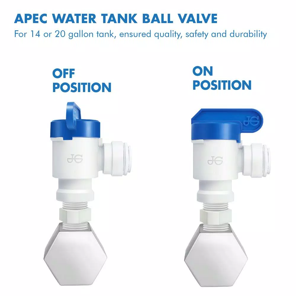 APEC Water Systems APEC Reverse Osmosis Tank Ball Valve, 3/4 in. NPTF to 3/8 in. Output, for 14 or 20 Gallon Storage Tanks