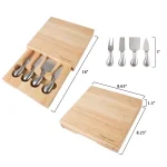 Classic Cuisine 5-Piece Wooden Cheese Board Set with Stainless Steel Tools thumbnail 3