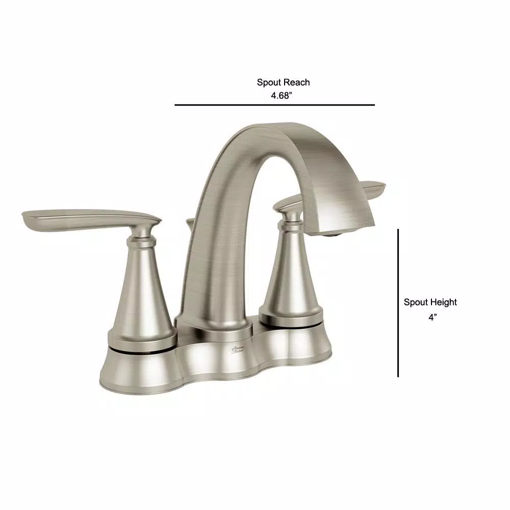 American Standard Somerville 4 in. Centerset 2-Handle Bathroom Faucet with Pop-Up Drain, Brushed Nickel