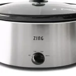Zing 8 Qt. Oval Stainless Steel Slow Cooker with Glass Lid and Removable Stoneware thumbnail 3