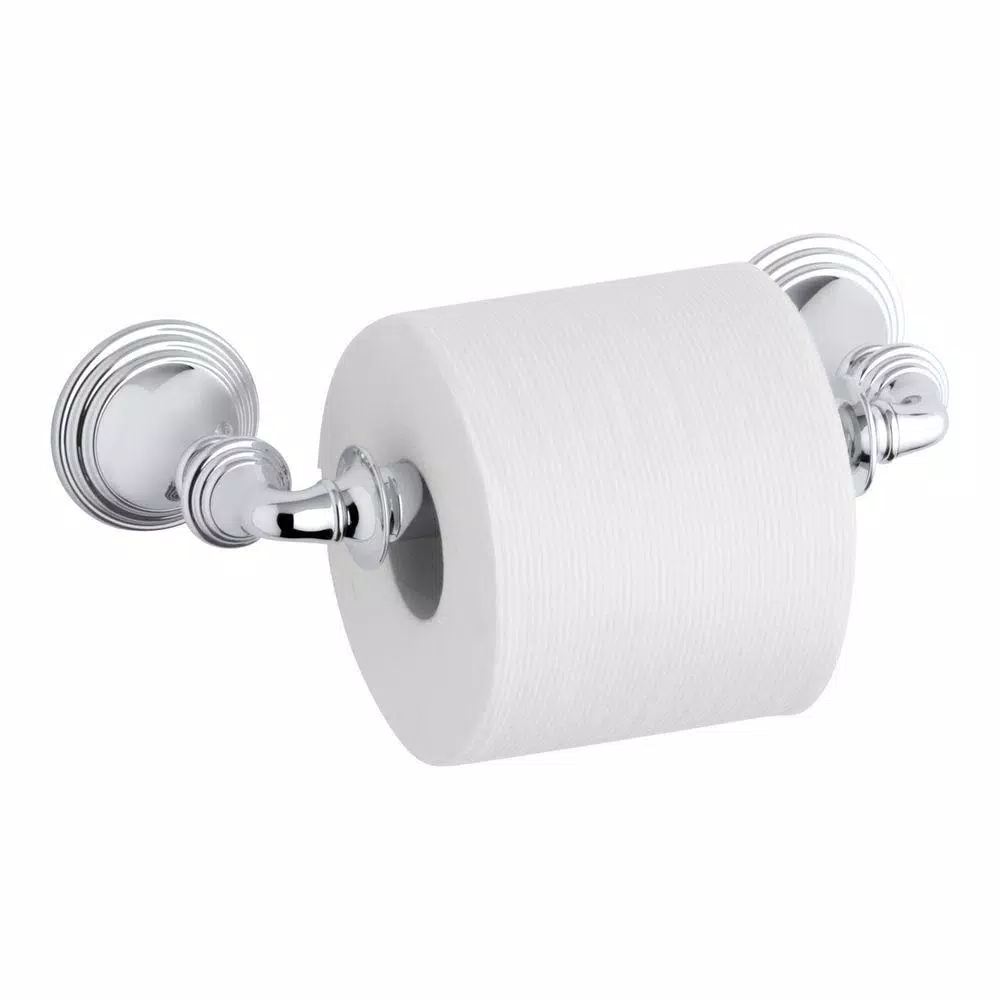 KOHLER Devonshire 3-Piece Bathroom Hardware Set - Towel Bar, Ring, and Toilet Paper Holder in Polished Chrome
