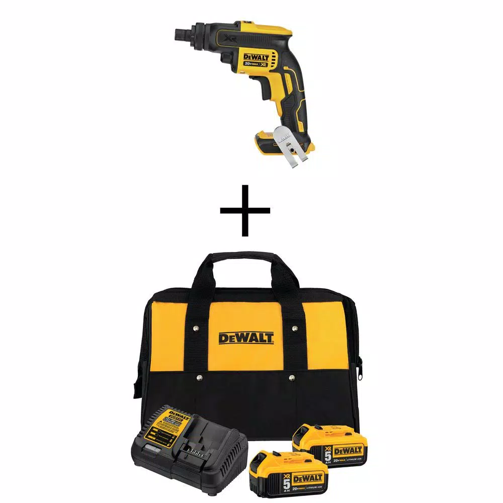 DEWALT 20V MAX XR Brushless Cordless Drywall Screwgun Kit with (2) 5.0 Ah Batteries & Charger