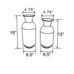 Winsome House 2-Piece Handcrafted Iron and Wood Vase Set, Rustic Dark Brown and Natural Wood Table Vases thumbnail 5