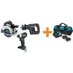 Makita 18V LXT Sub-Compact Brushless Cordless Tool Combo Kit: Impact Driver, Circular Saw, Reciprocating Saw & 5.0 Ah Battery thumbnail 1