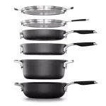 Calphalon Select by Calphalon 9-Piece Hard-Anodized Nonstick Cookware Set, Space-Saving Nesting Design, Black thumbnail 2