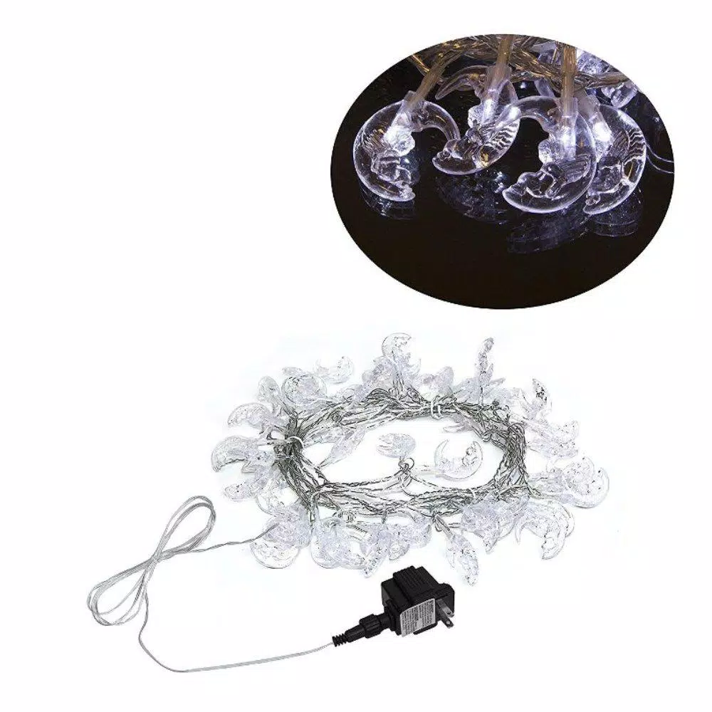 ALEKO 19.5 ft. 50-Light LED White Moon String Lights, Lot of 2