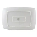 Gibson Gracious Dining White Ceramic Rectangular Serving Platter thumbnail 3