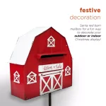 Alpine Corporation 54 in. Metal Letters to Santa Red Barnhouse Mailbox Garden Stake thumbnail 7